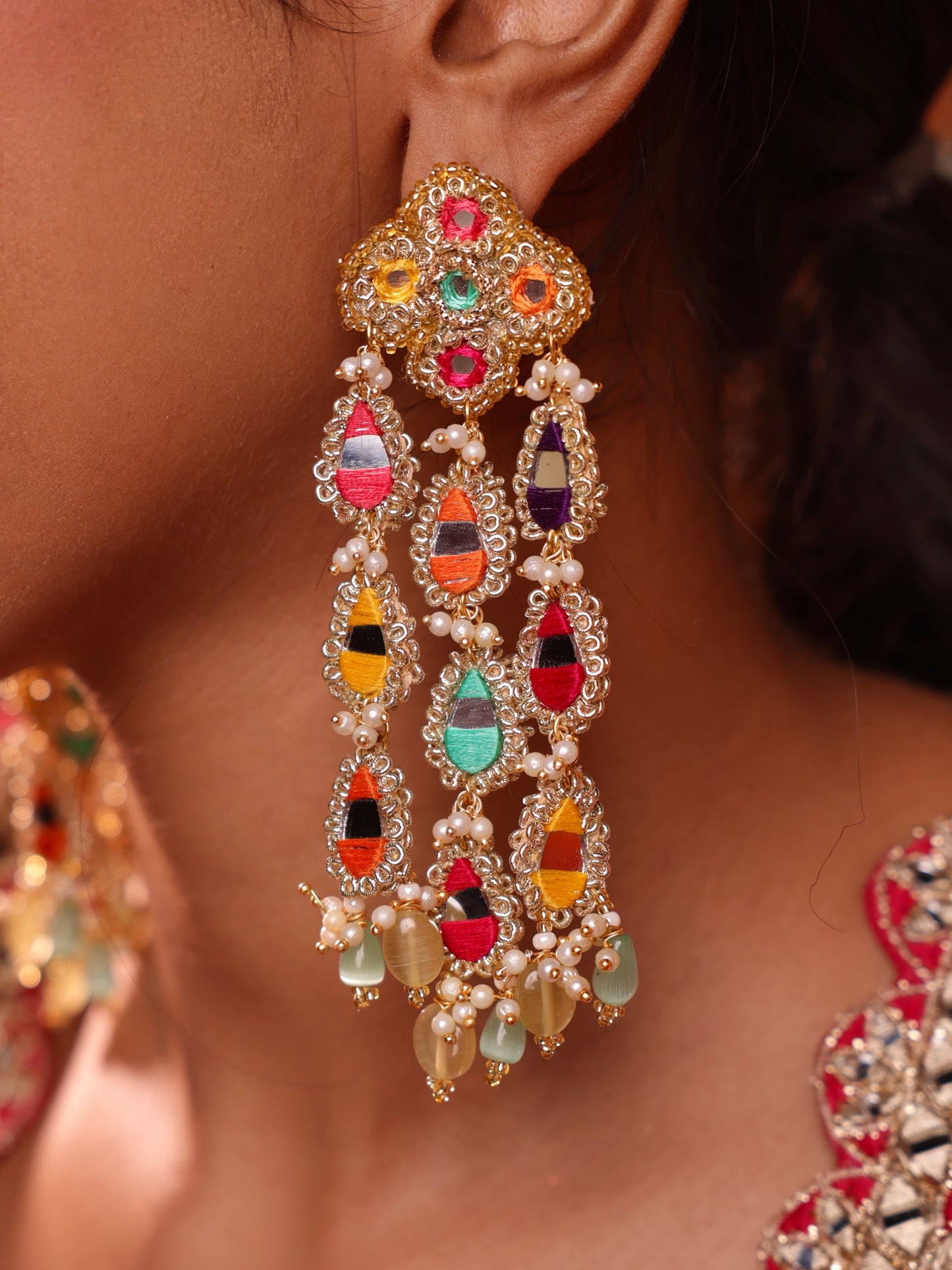 Ishq Multi 3 Tier Earrings