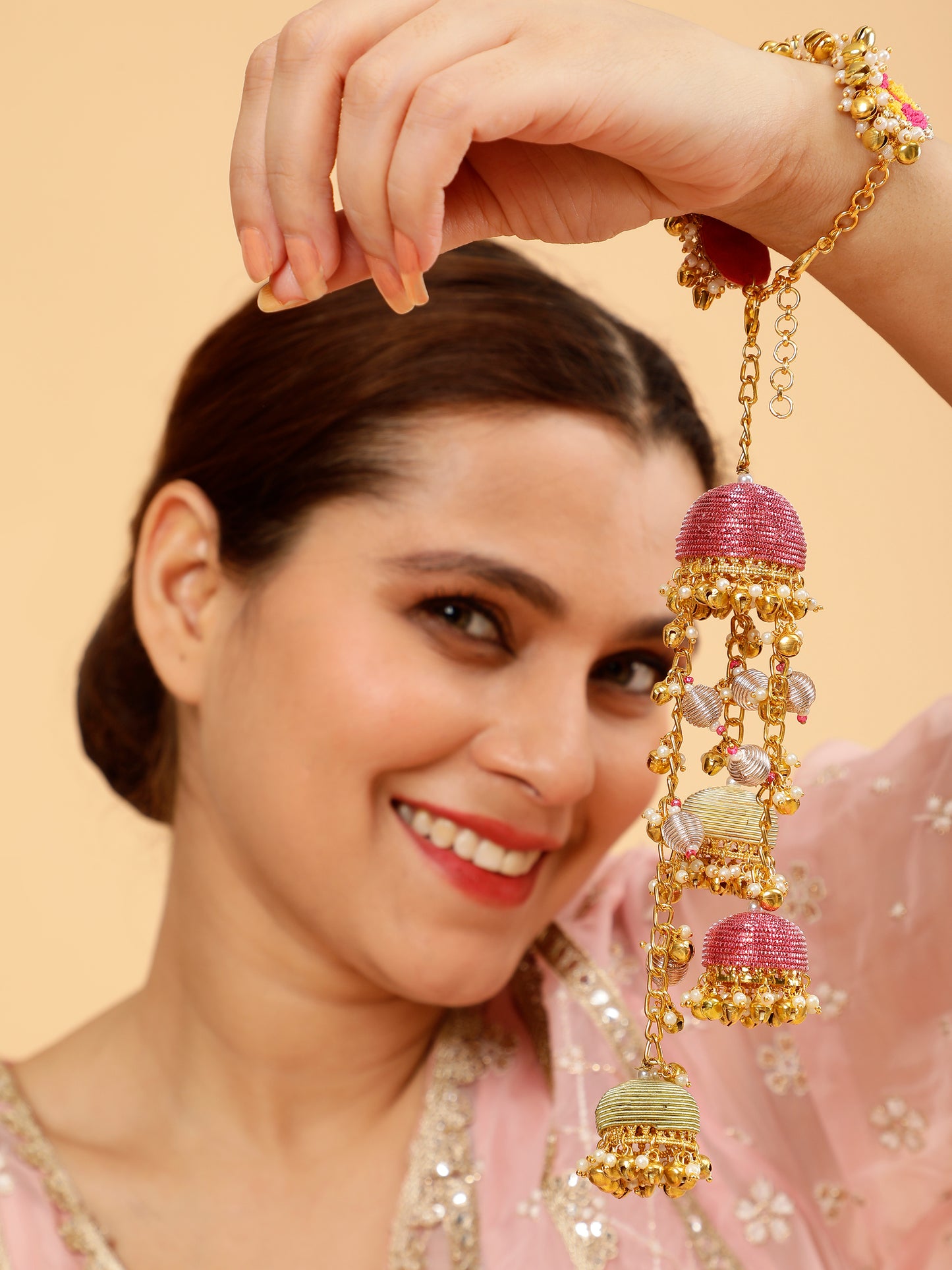 Noor Pair of Metal-Dabka Latkans