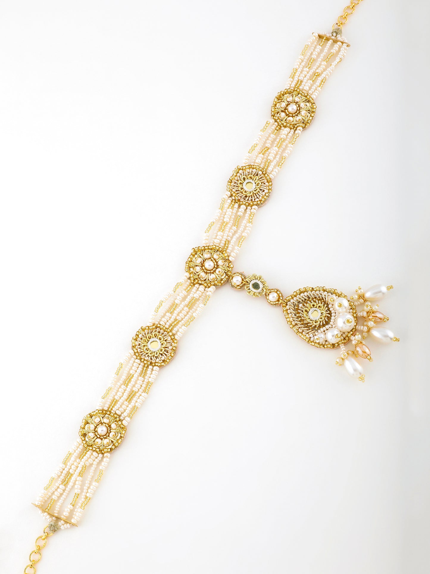 Aarzoo (Earrings, Mathapatti & Pair Of Hathphool Set)