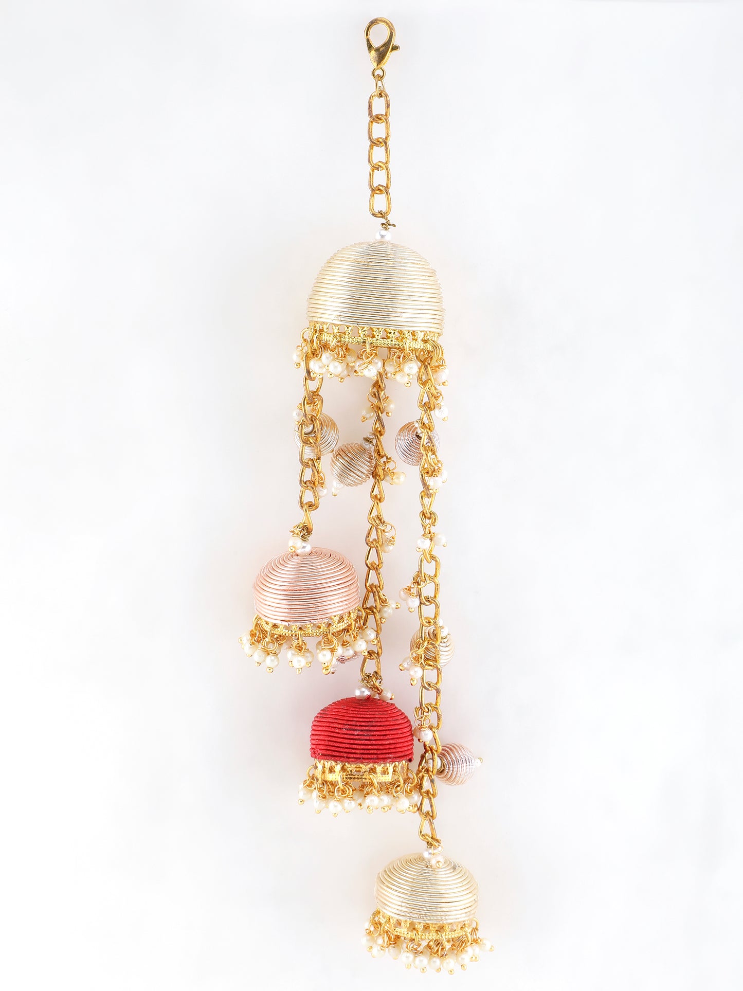 Ramya Rose Pair of Metal-Dabka Latkans