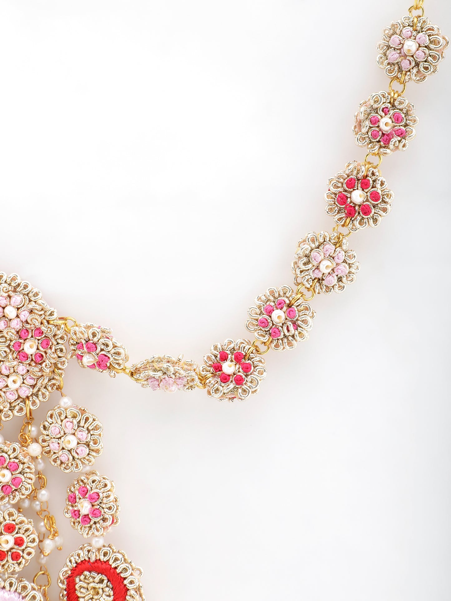 Ramya Rose Earring with Single Layer Earchain