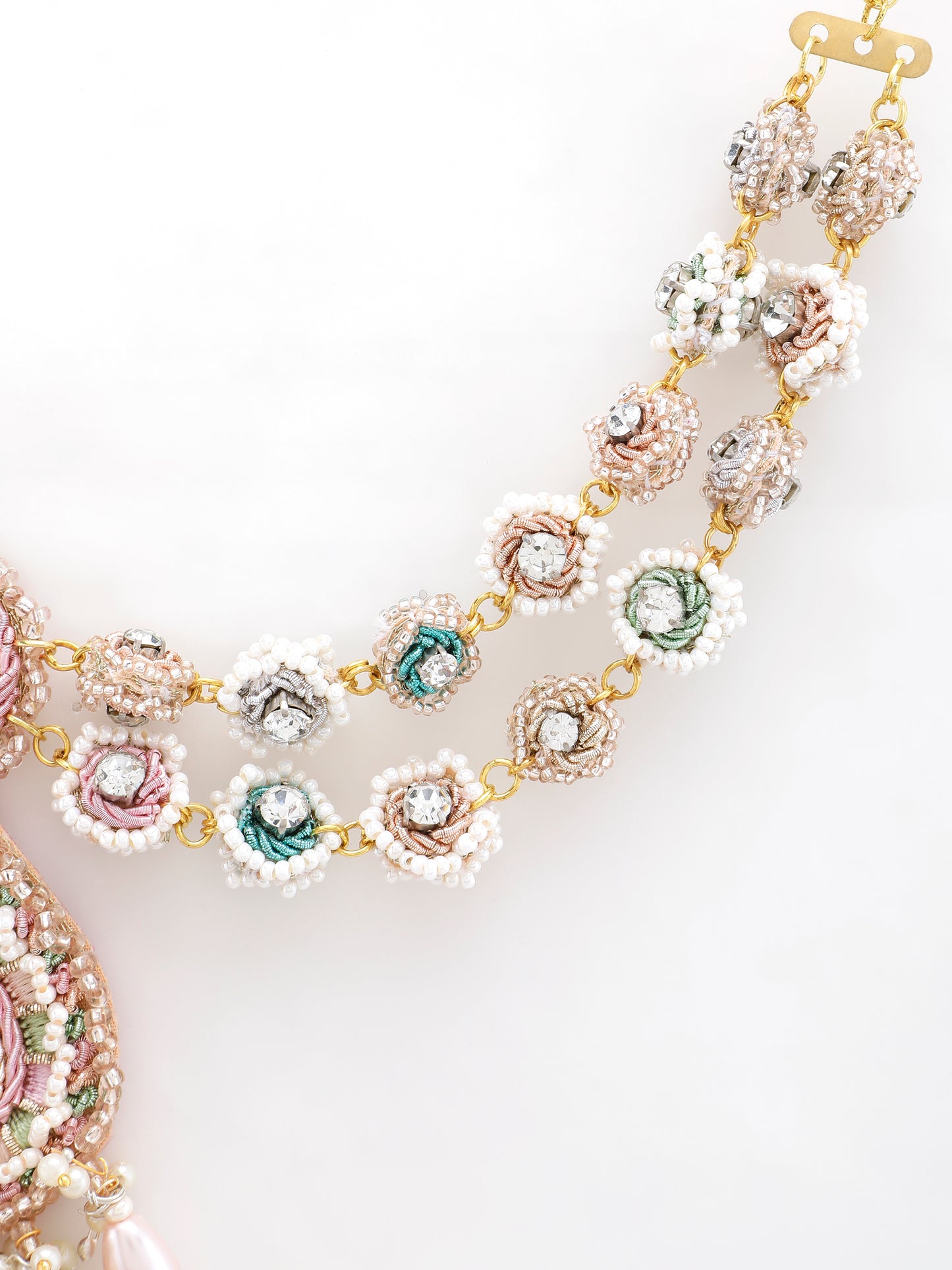 Khoobsurat Earrings With Double Layer Earchain