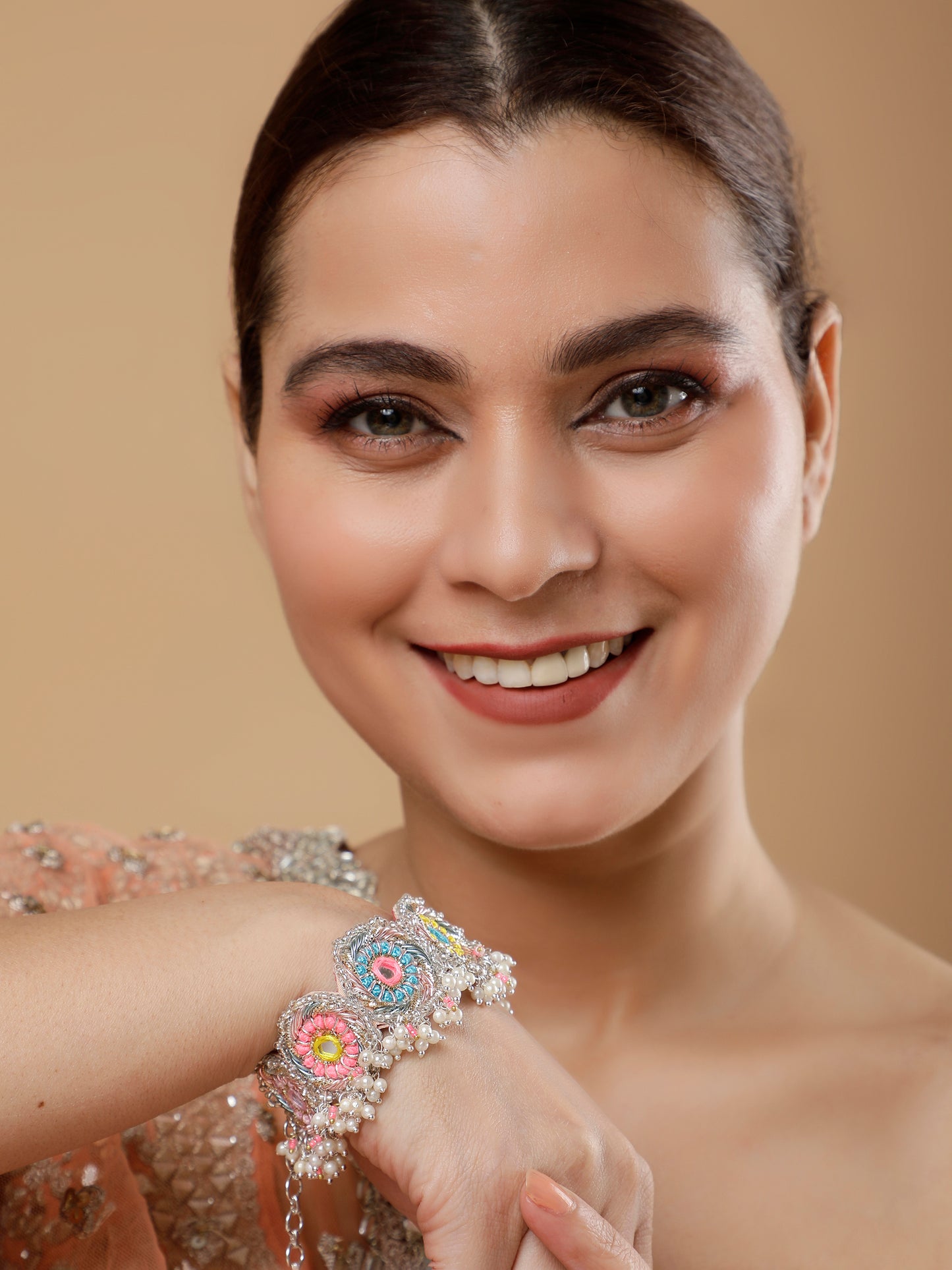 Beaming Bud Pink Pair Of Bracelets