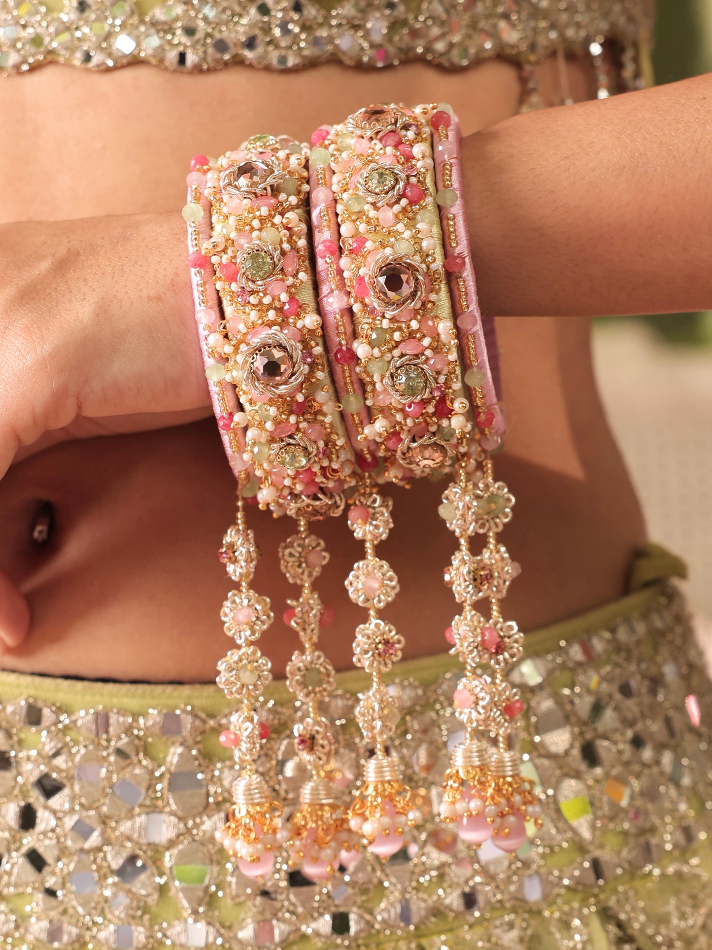 Dream Girl Bangles with Hangings (Set of 5)