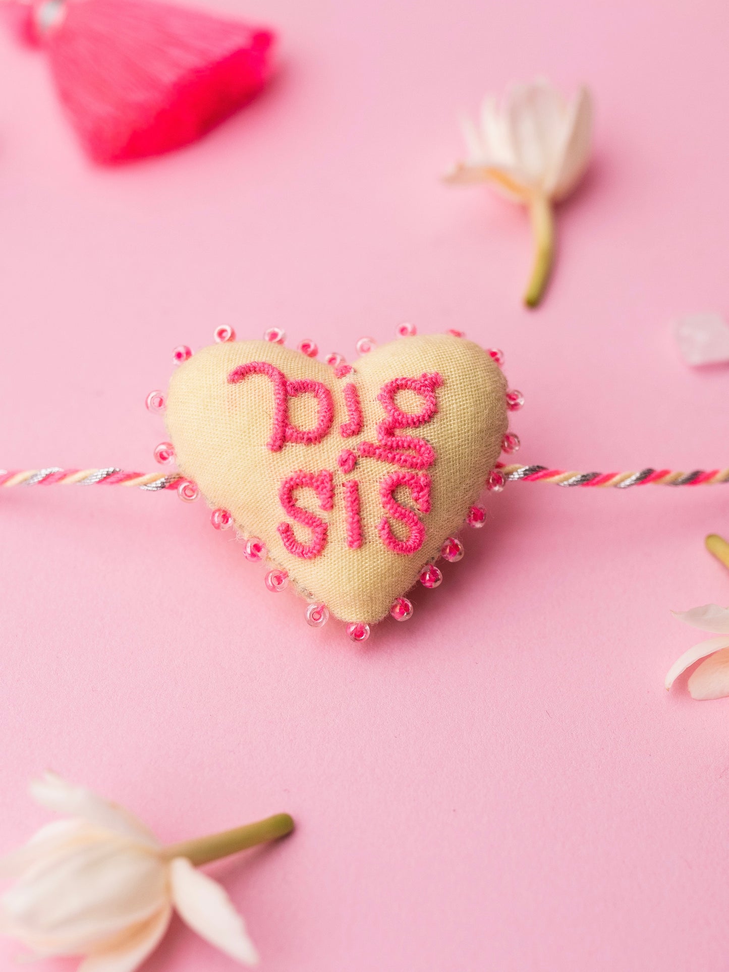 Big Sis, Lil Sis & Baby Sis 3D Heart Rakhi