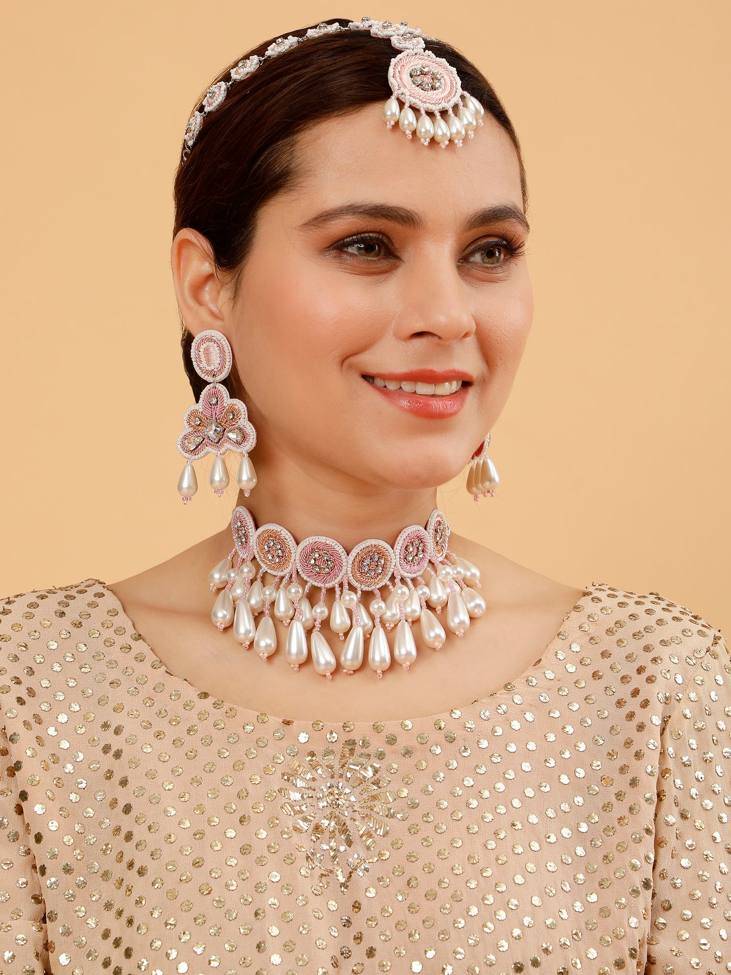 Eka (Earrings, Mathapatti & Choker Set)