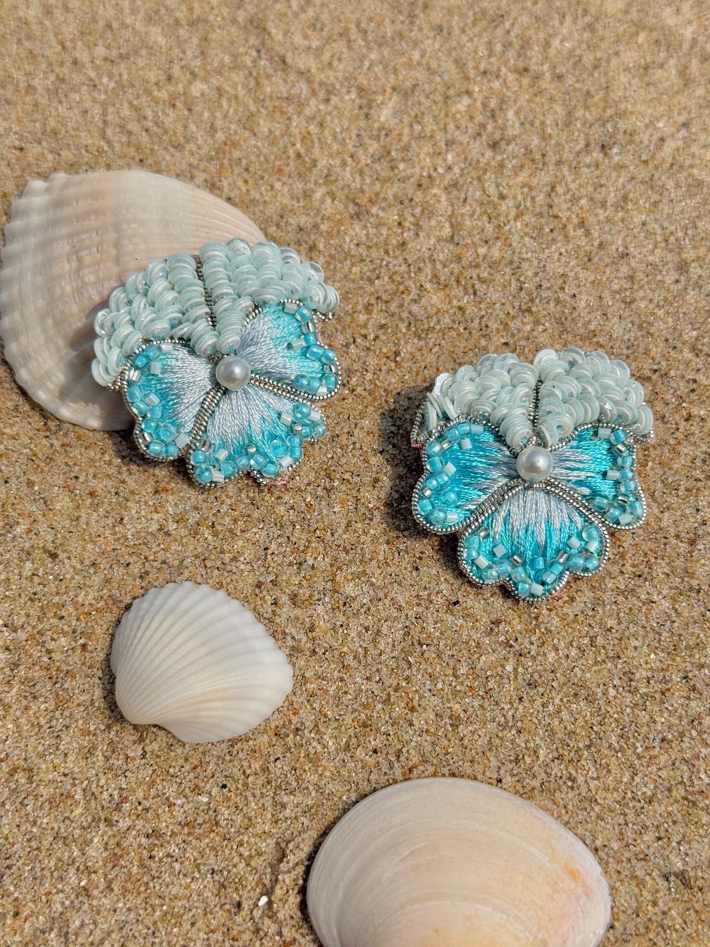 Pansy Love Earrings - Blue