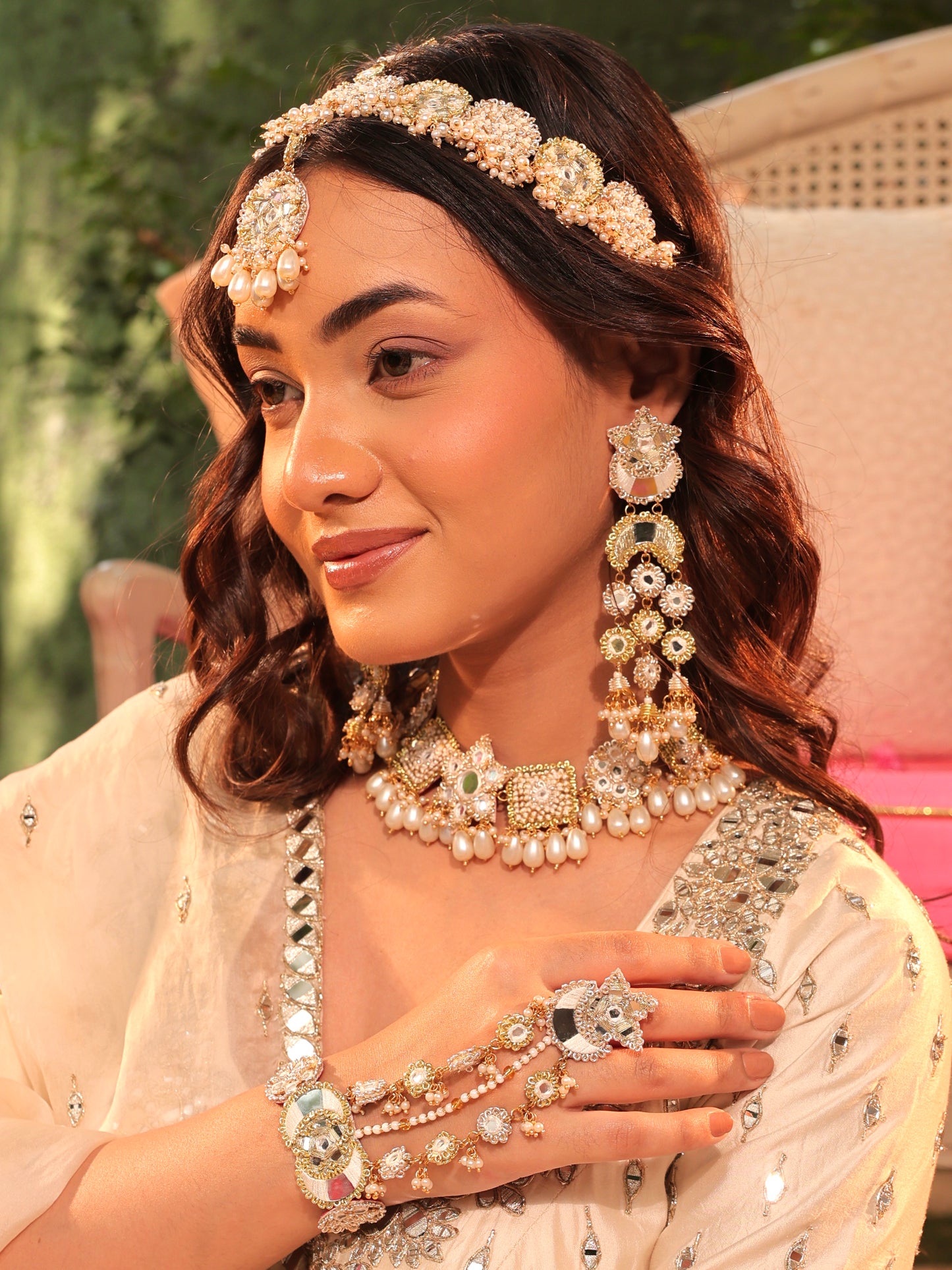 Gul Sitara Gold Pair of Hathphool