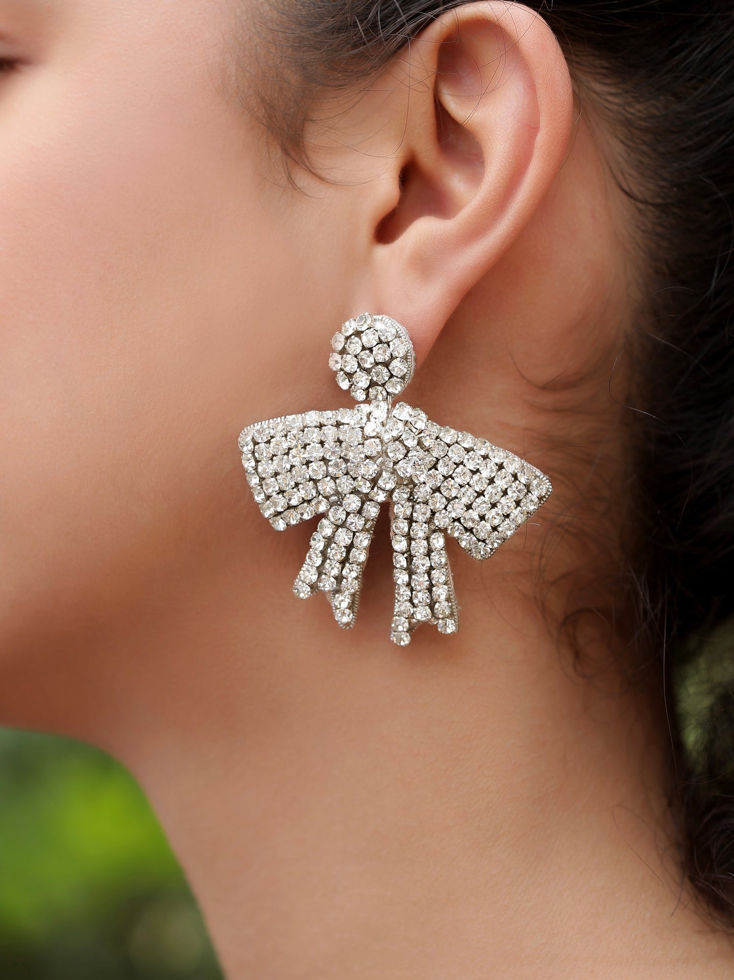 Bow Rhinestone Earrings