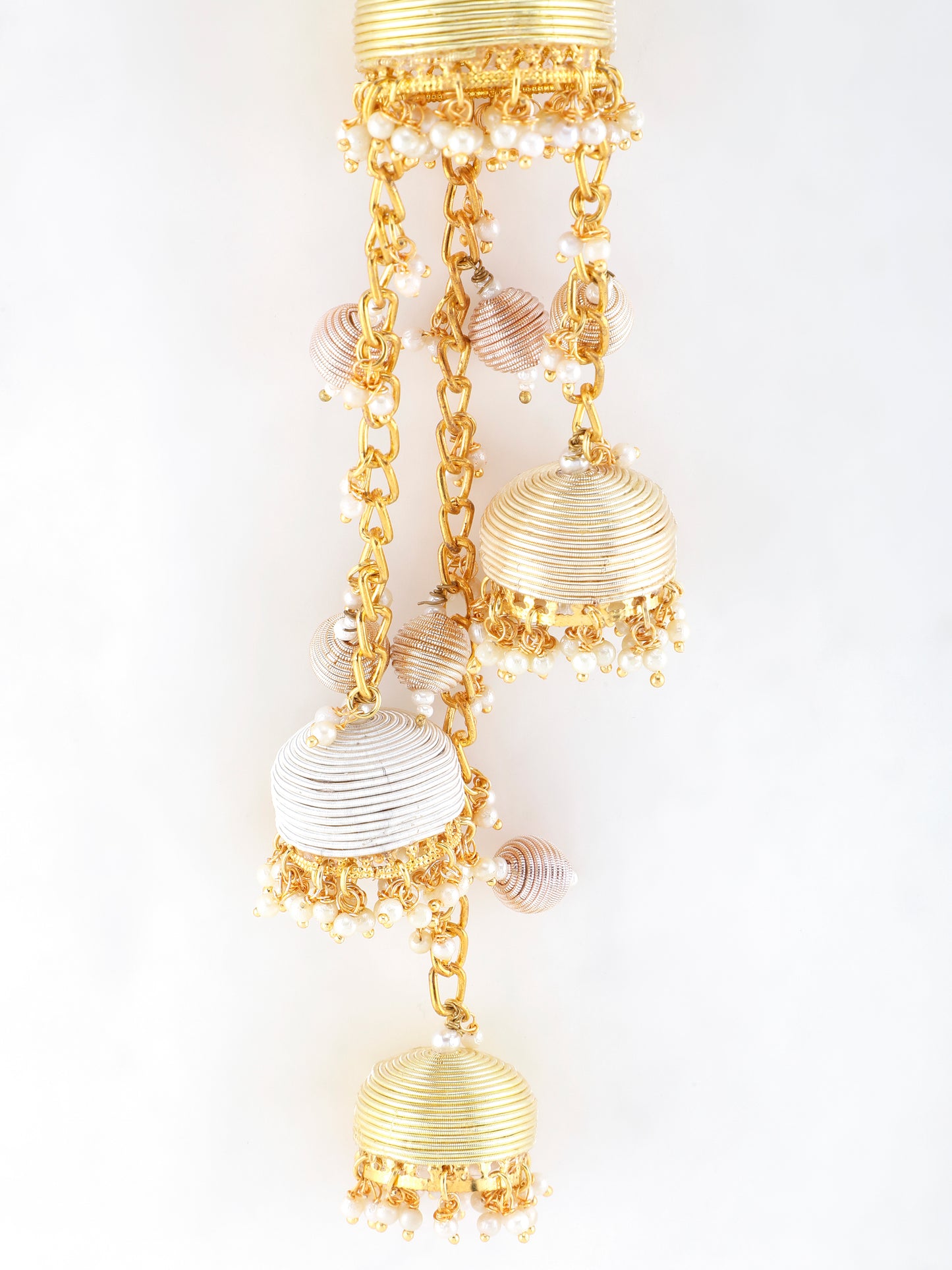 Kesar Pair of Metal-Dabka Latkans