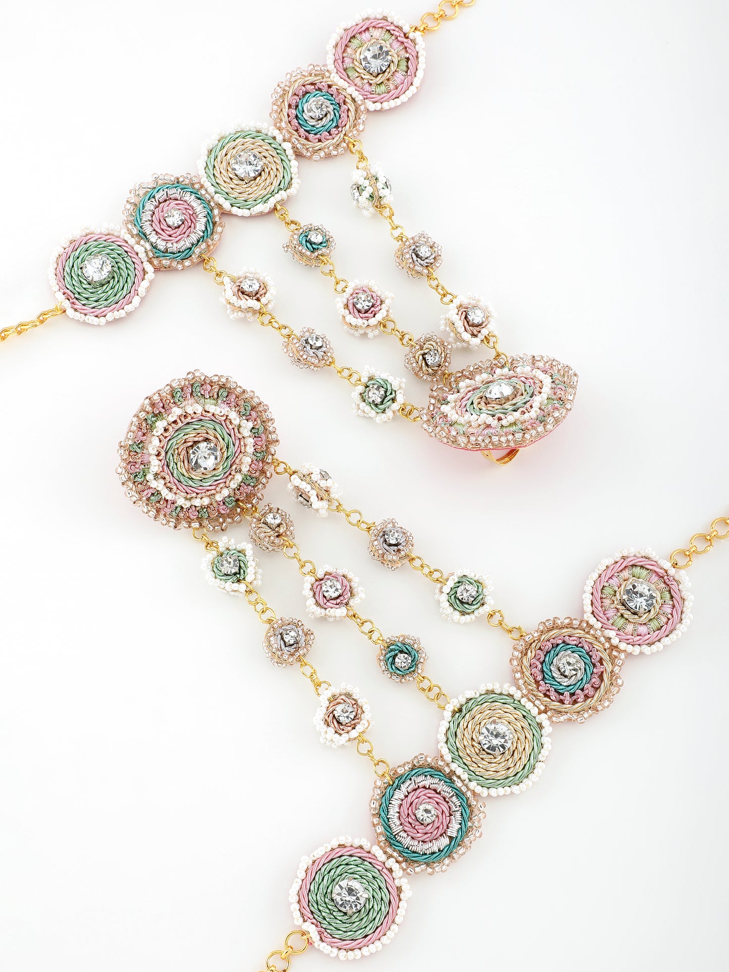 Khoobsurat (Earrings, Mangtikka, Necklace & Pair of Hathphool Set)