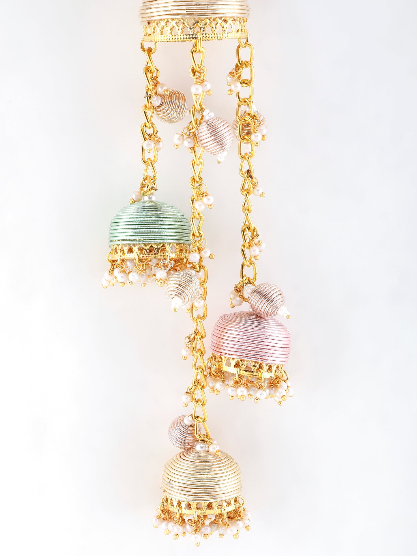 Mini Rang Pair of Metal-Dabka Latkans
