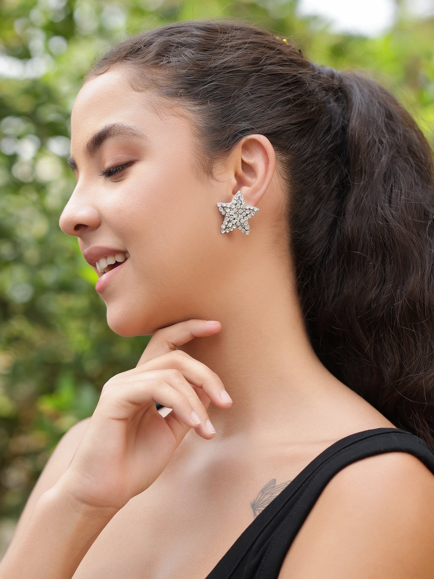 Mini Star Rhinestone Earrings