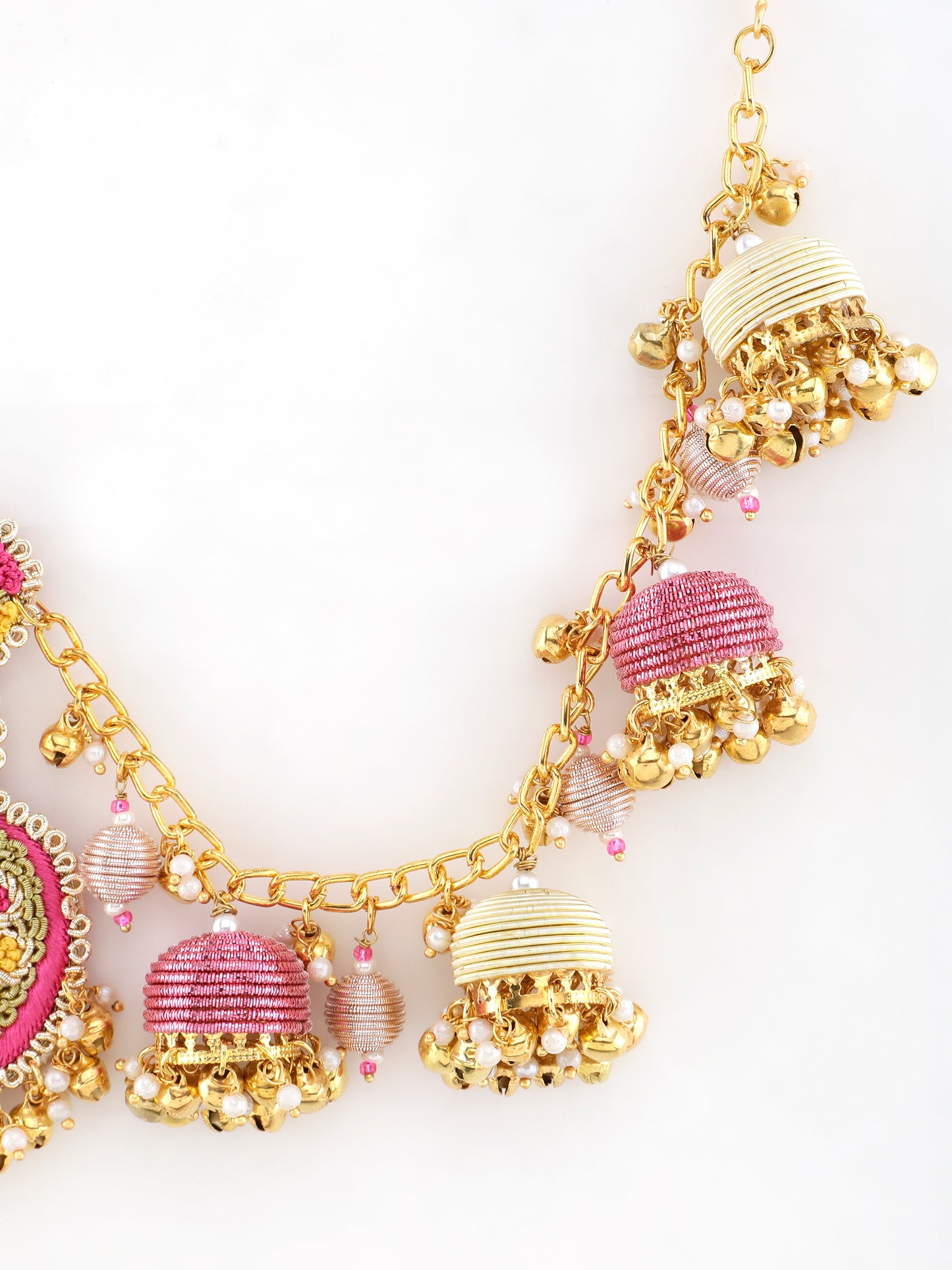Noor Earrings With Tokri Earchains