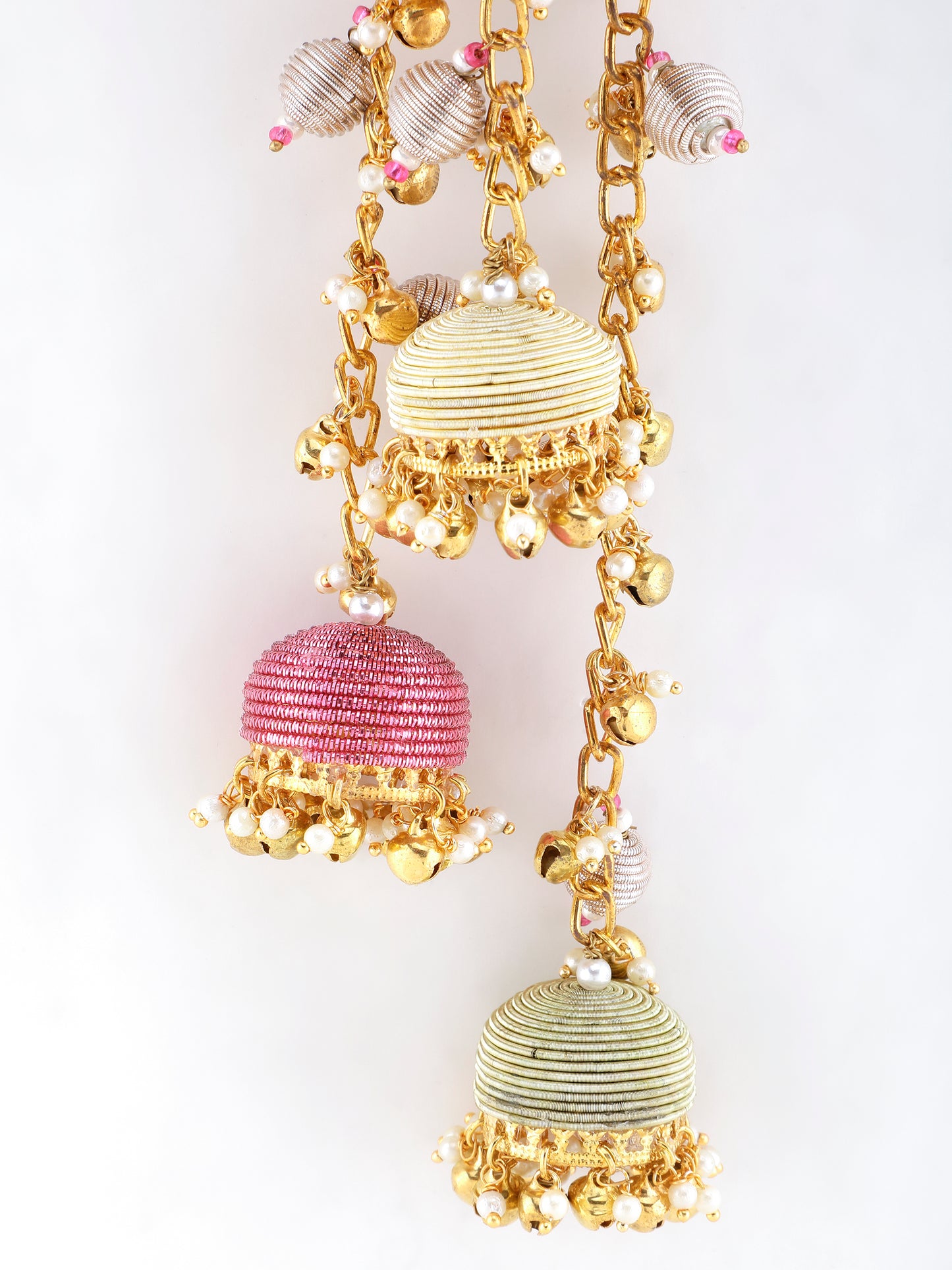 Noor Pair of Metal-Dabka Latkans