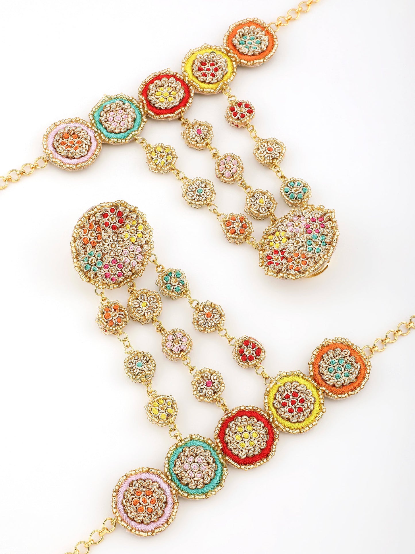 Ramya (Earrings, Mathapatti, Necklace & Pair of Hathphool Set)