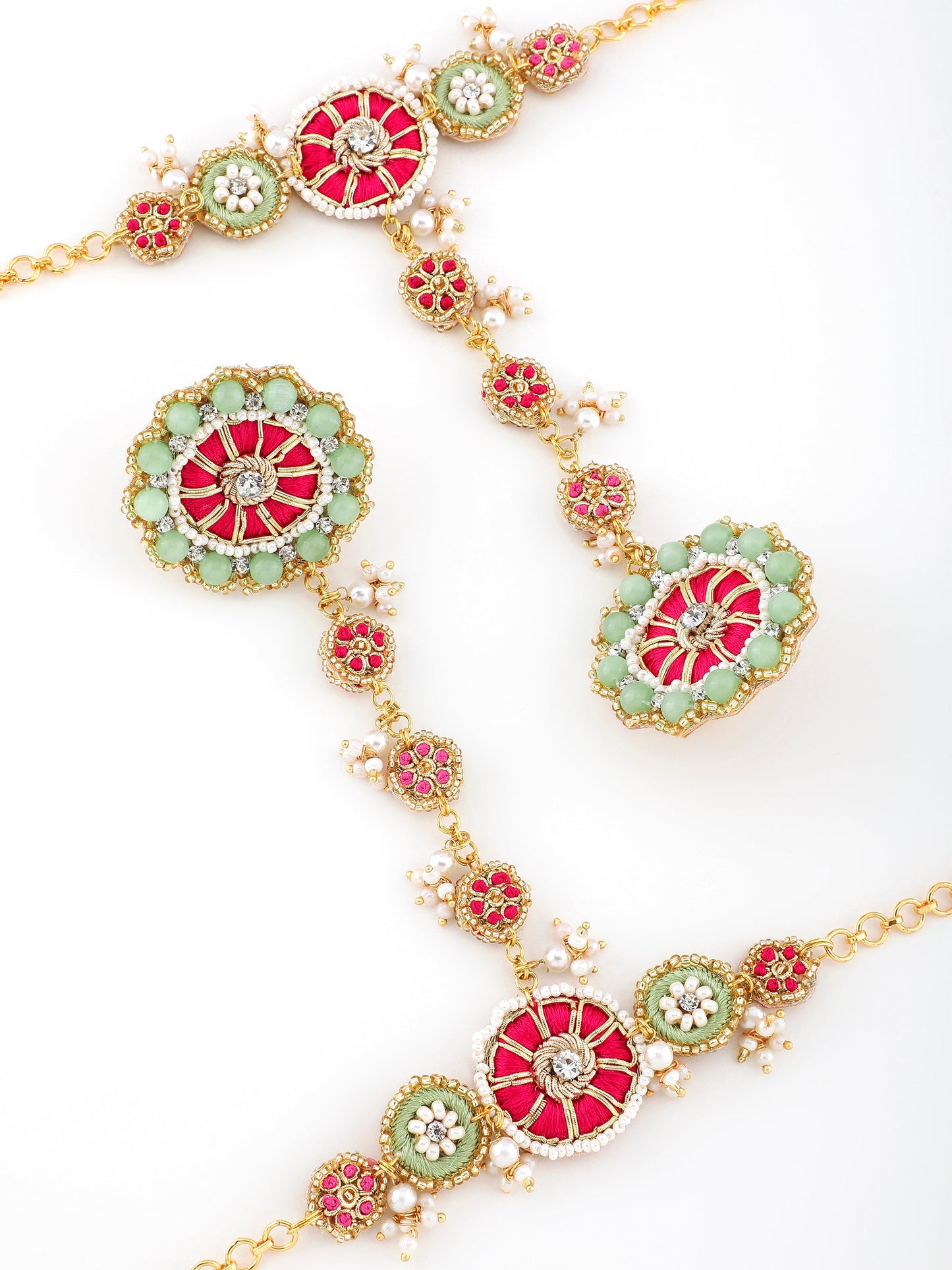 Saanjh (Earrings, Mathapatti & Pair Of Haathphool Set)