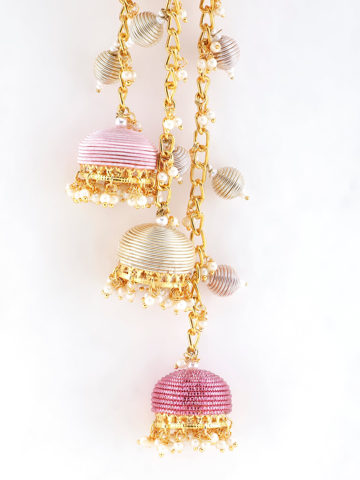 Zunaira Pair of Metal-Dabka Latkans