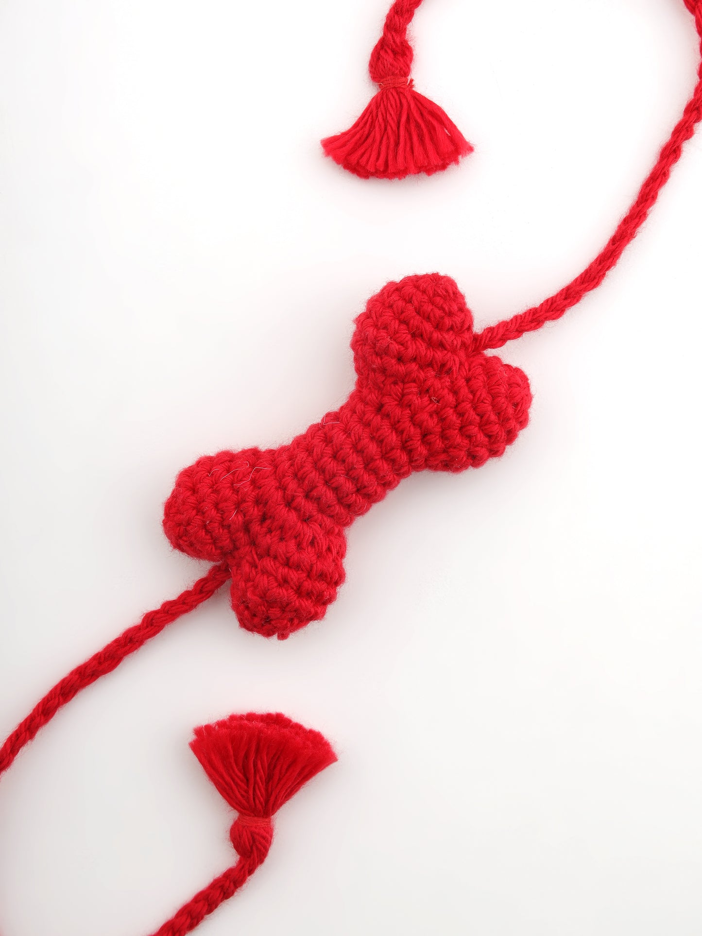 Bulk Bone Crochet Pet Rakhi - Red