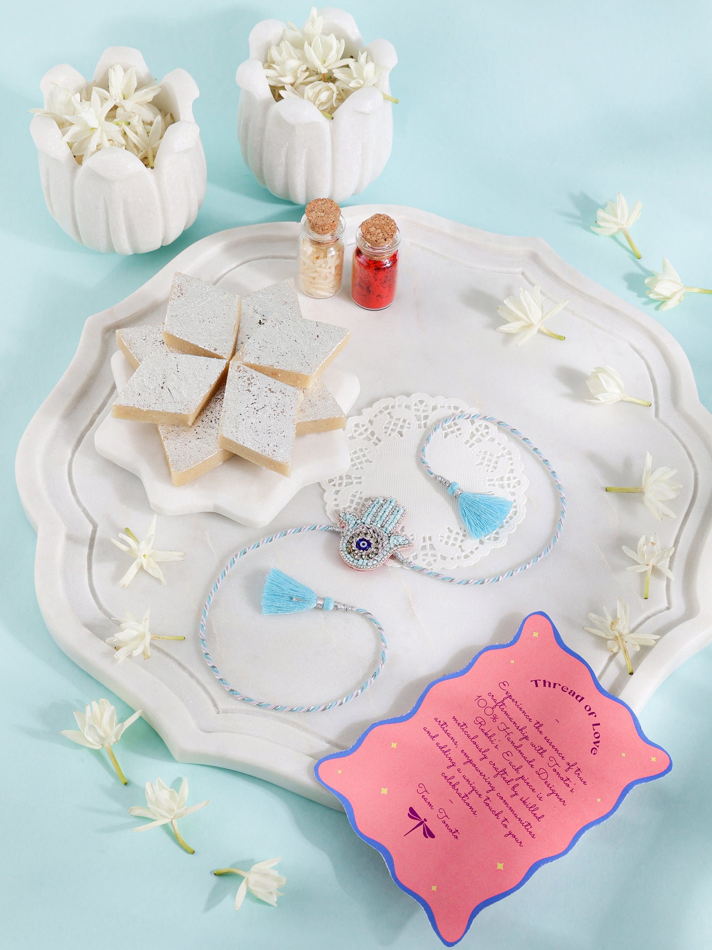 Bulk Evil Eye Hamsa Blue Bhai Rakhi