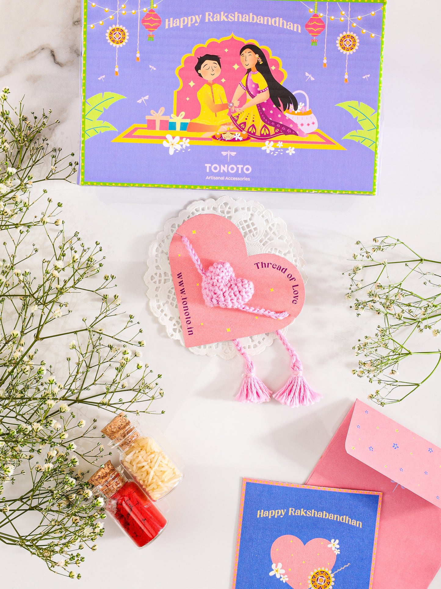 Bulk Heart Baby Rakhi - Pink