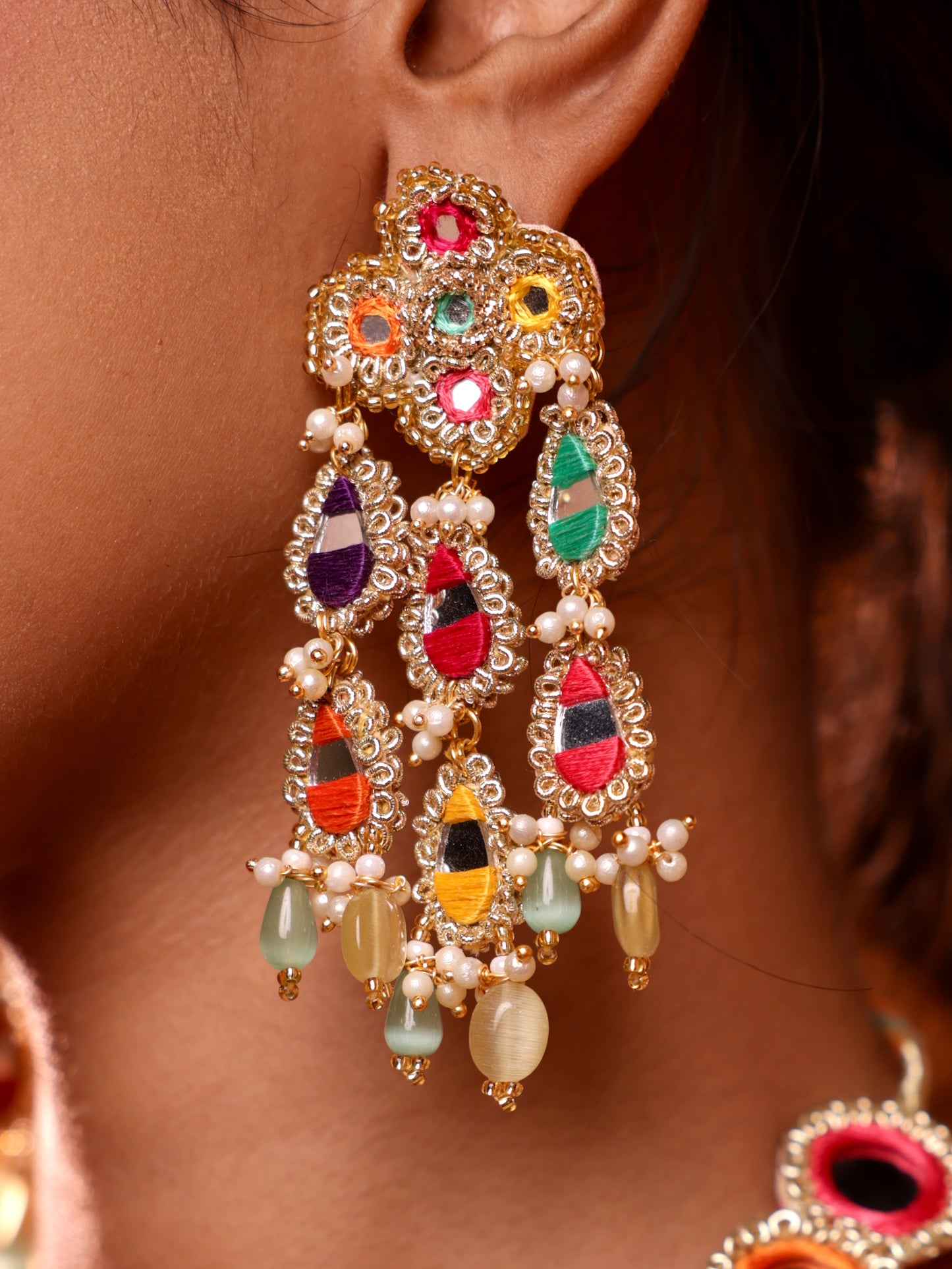 Ishq Multi 2 Tier Earrings