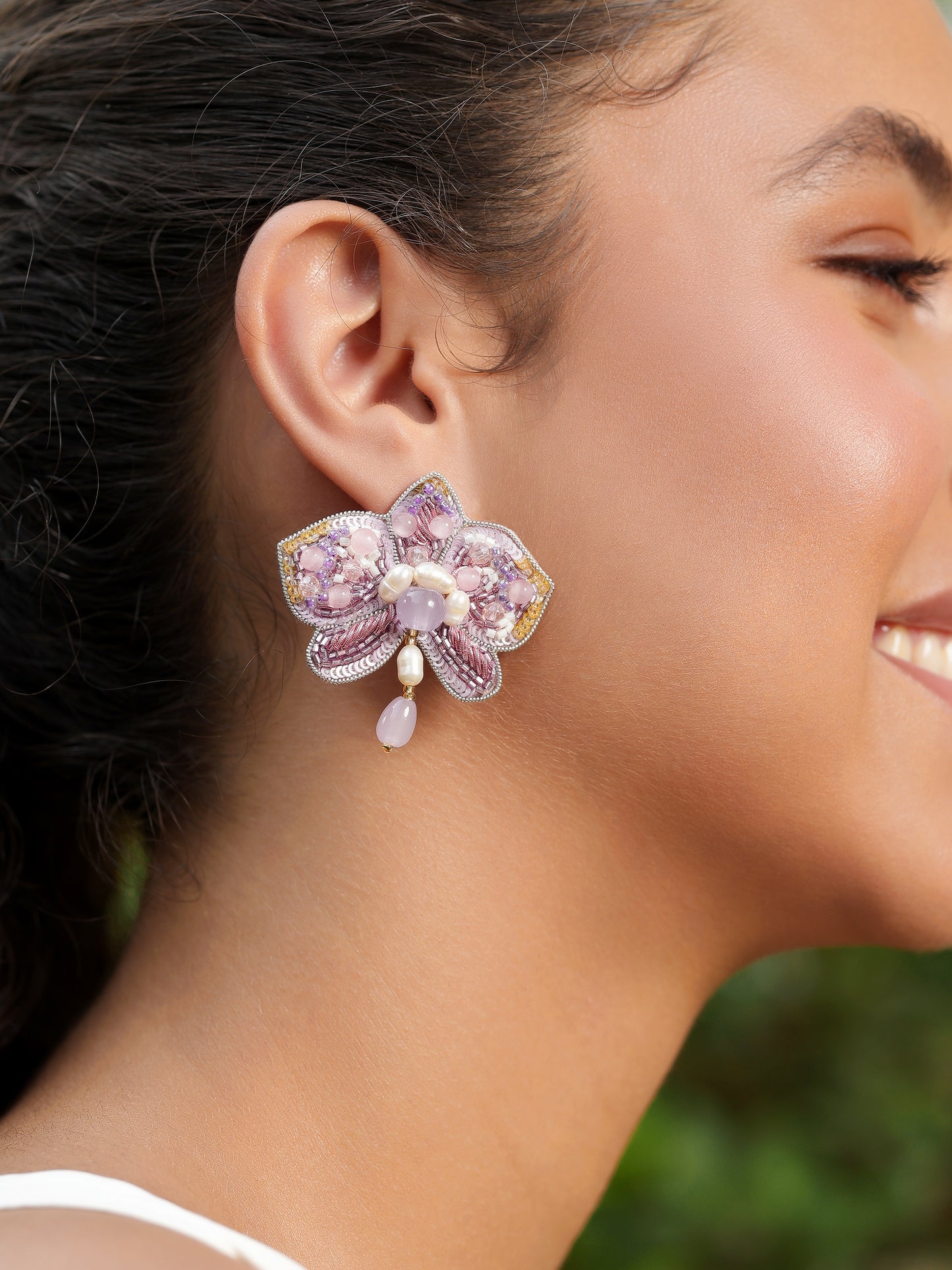 Lavender Rose Earrings