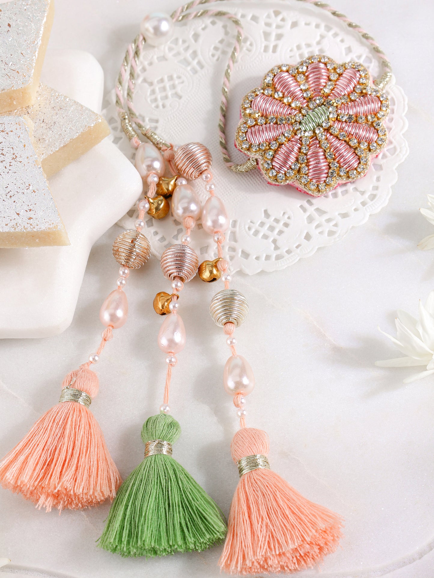Pastel Flower Lumba Rakhi