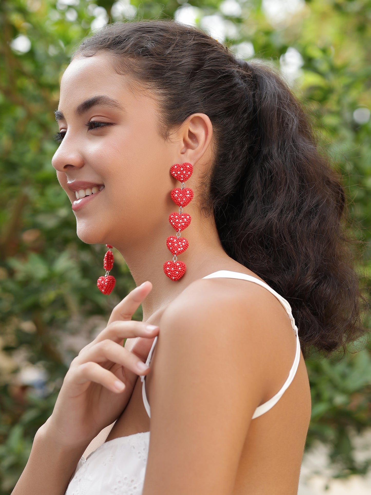 Strawberry Heart Dangler Earrings