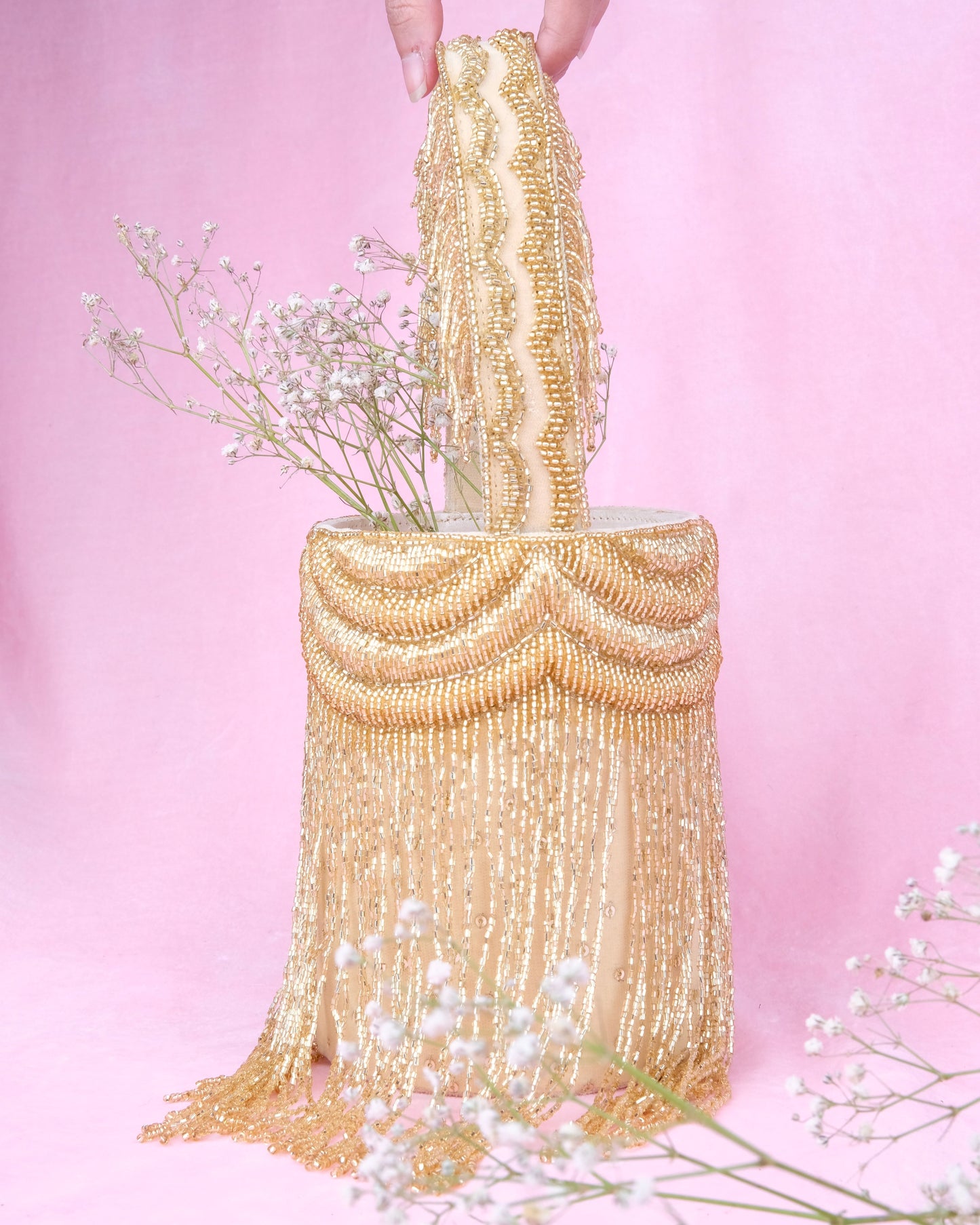 Chandelier Bucket Bag - Gold