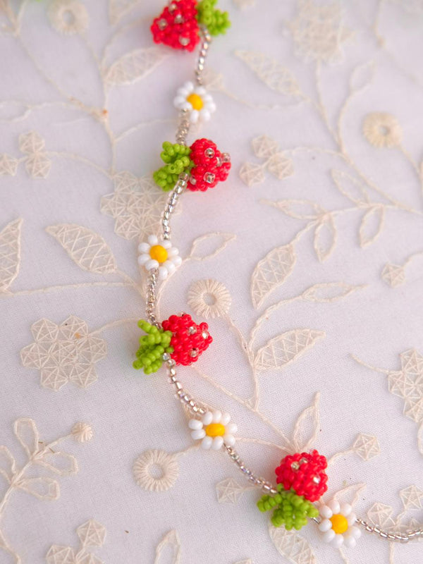 Strawberry Farm Beaded Necklace And Earrings - Tonoto (7722474897654)