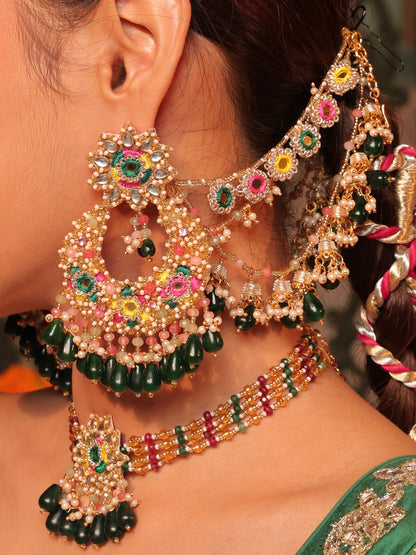 Jugni (Earrings with Earchains, Mathapatti & Choker Set)
