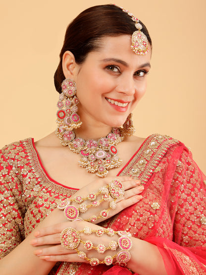 Ramya Rose (Earrings, Mangtikka, Necklace & Pair of Hathphool)