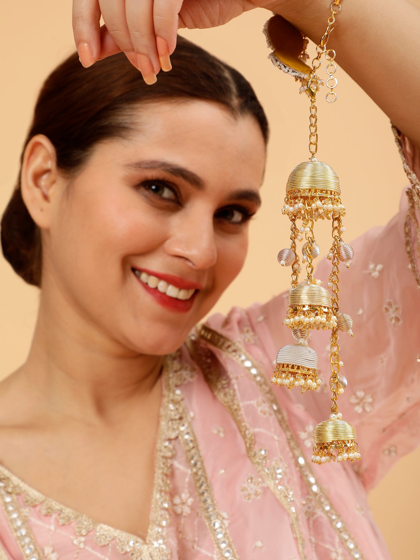 Aarzoo Pair of Metal-Dabka Latkan