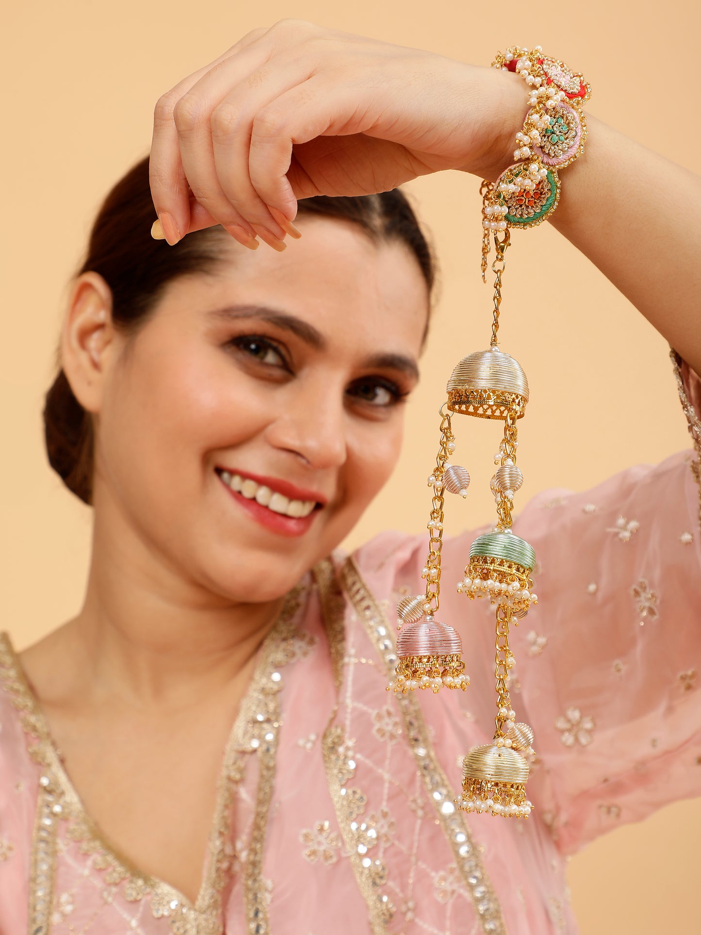 Khoobsurat Pair of Metal-Dabka Latkans