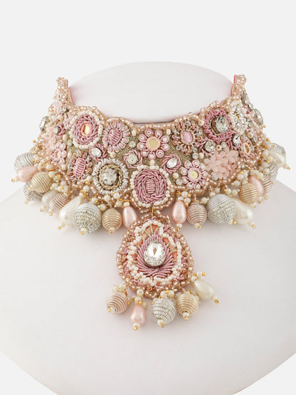 Khoobsurat Pink (Earrings, Mangtikka & Necklace)