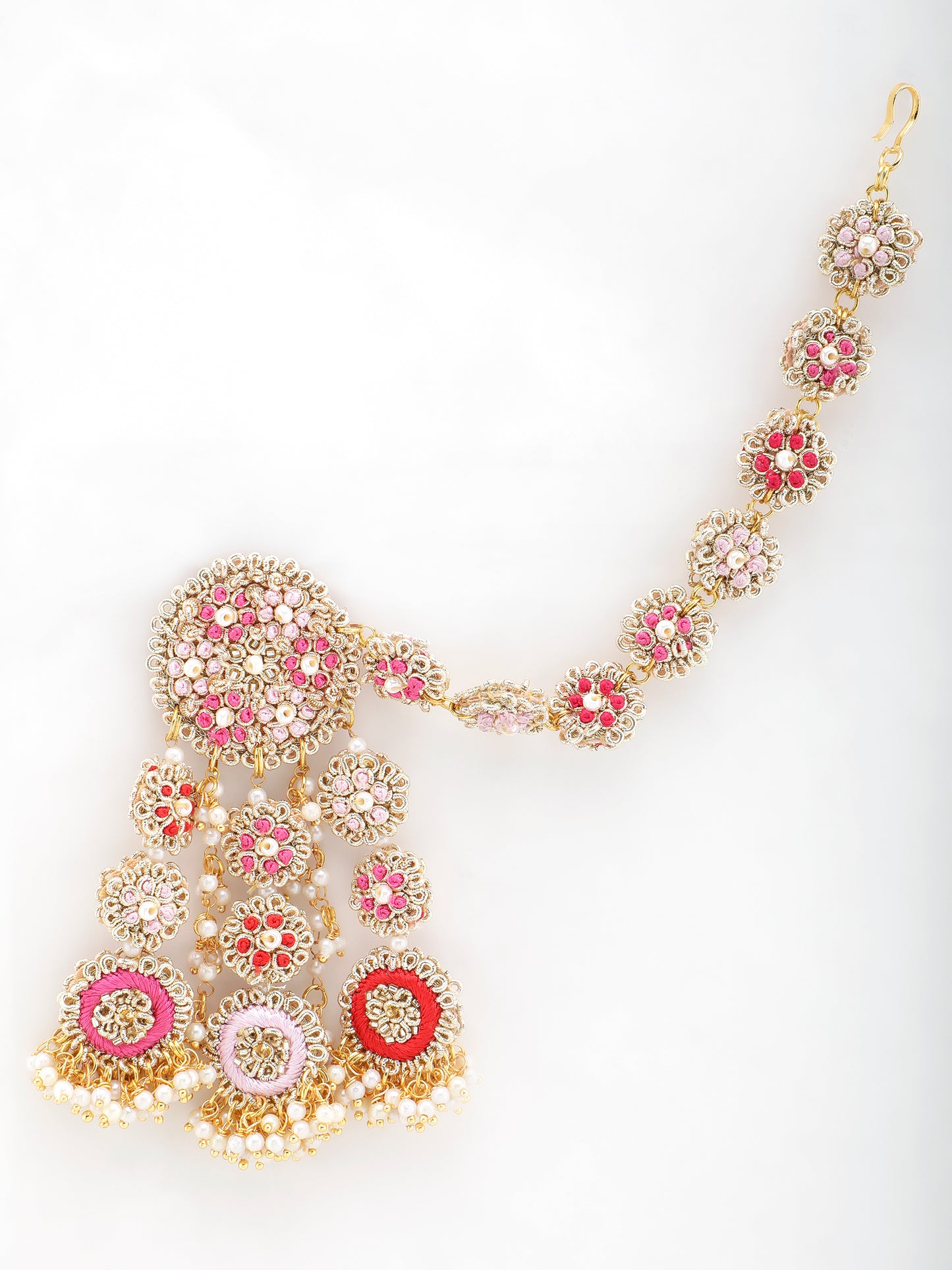 Ramya Rose Earring with Single Layer Earchain