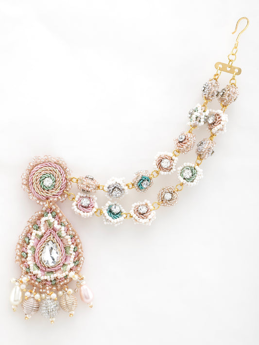Khoobsurat Earrings With Double Layer Earchain