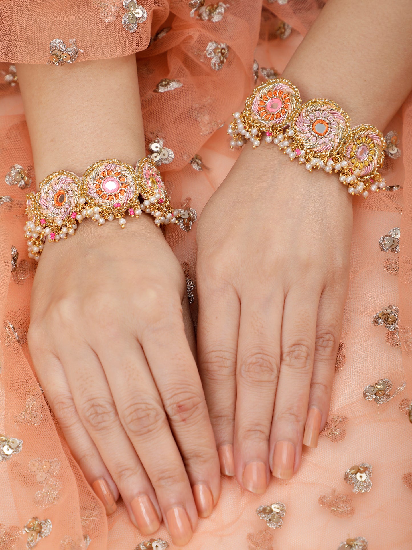Beaming Bud Orange Pair of Bracelets
