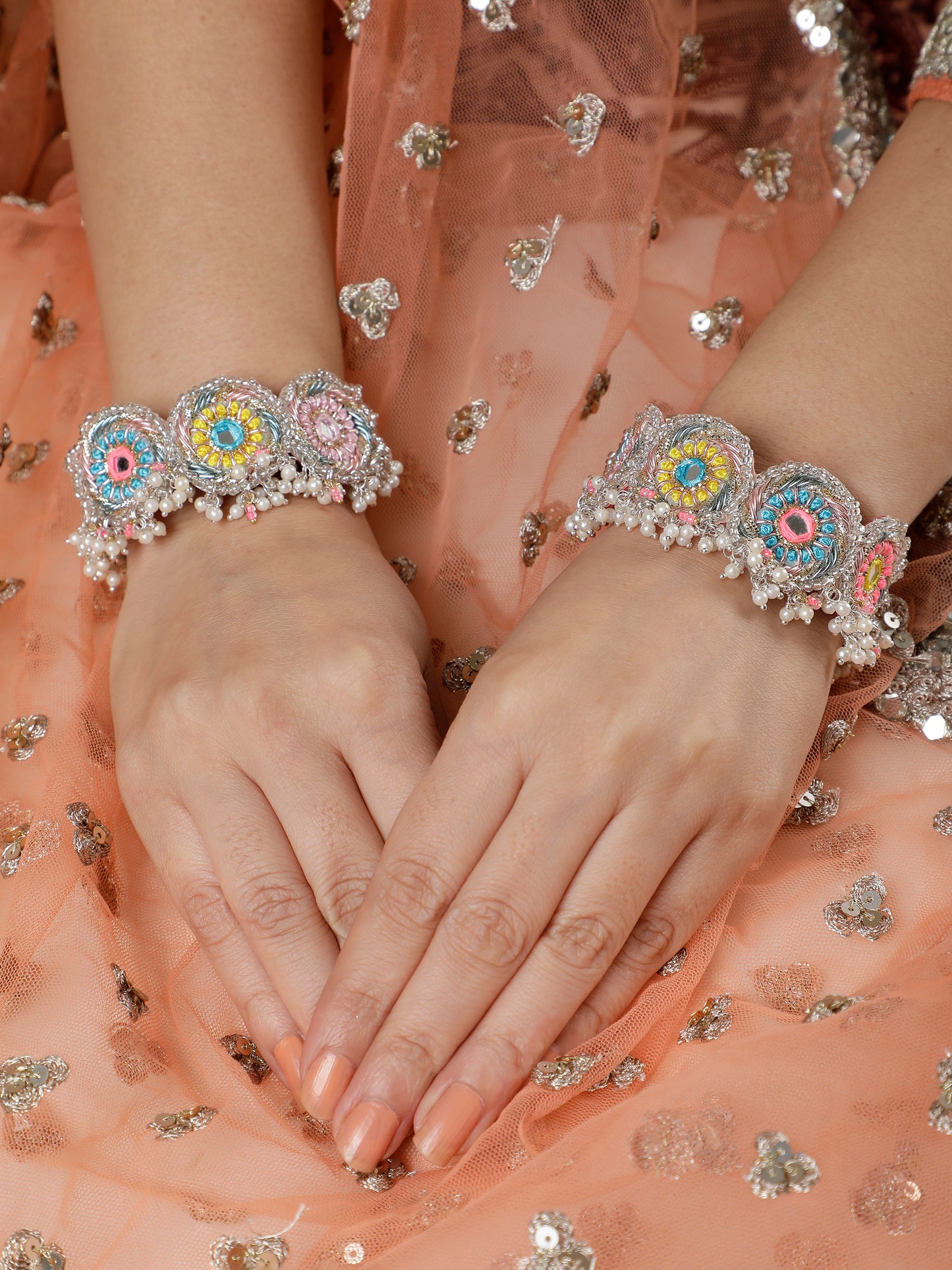 Beaming Bud Pink Pair Of Bracelets