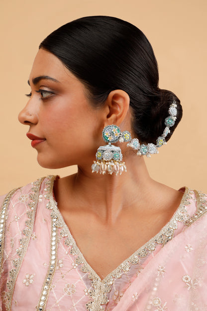 Stardust Earrings with Single Layer Earchain