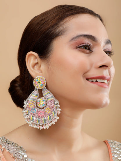 Beaming Bud Pink (Earrings, Mathapatti & Sleek Necklace)