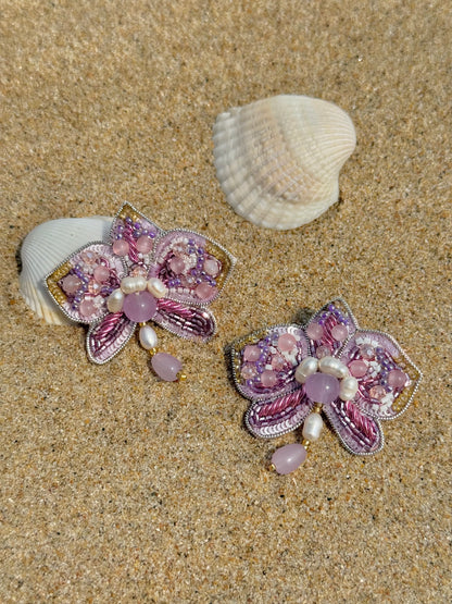 Lavender Rose Earrings