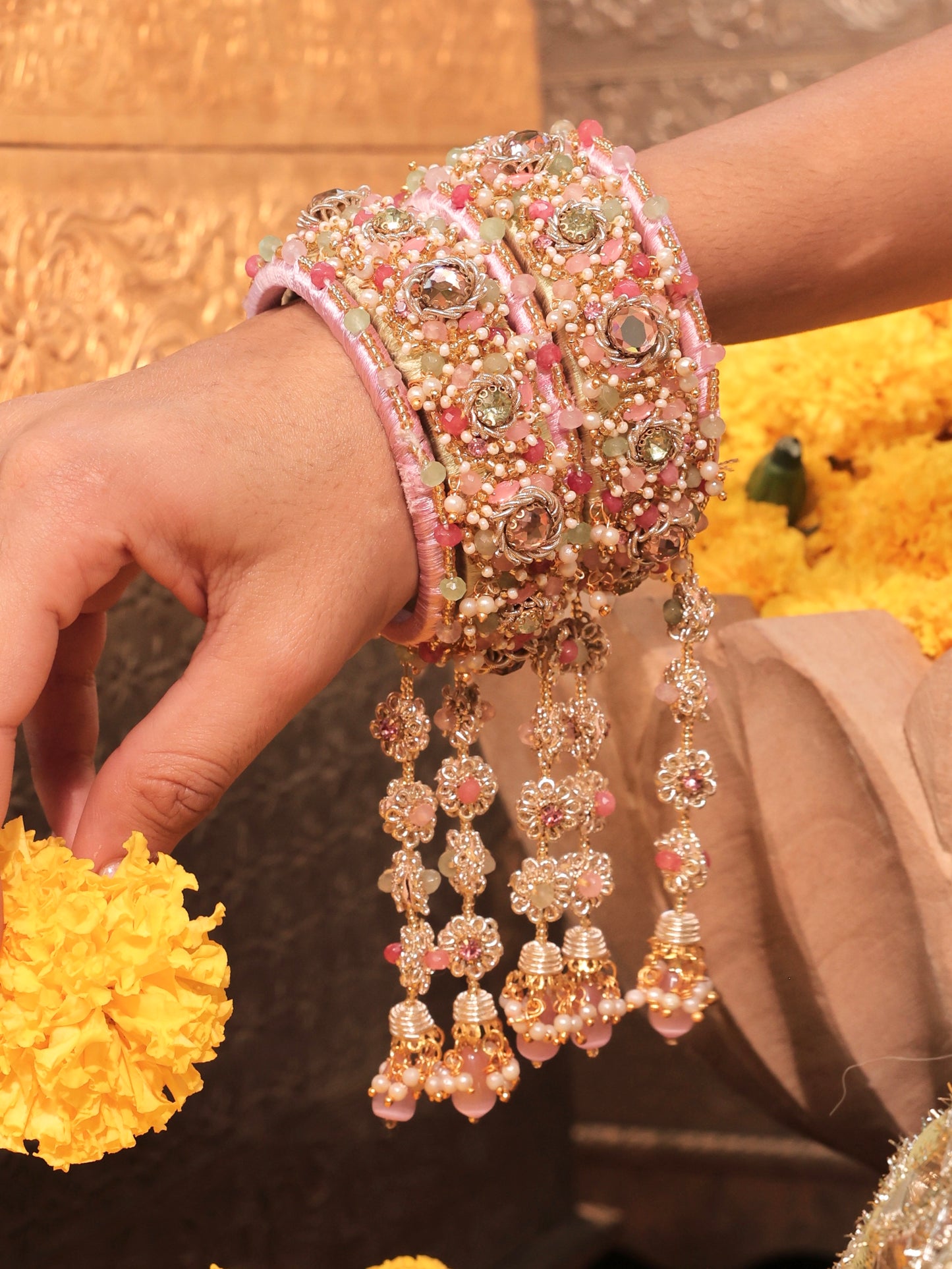 Dream Girl Bangles with Hangings (Set of 5)