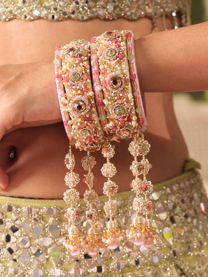 Dream Girl Bangles with Hangings (Set of 5)