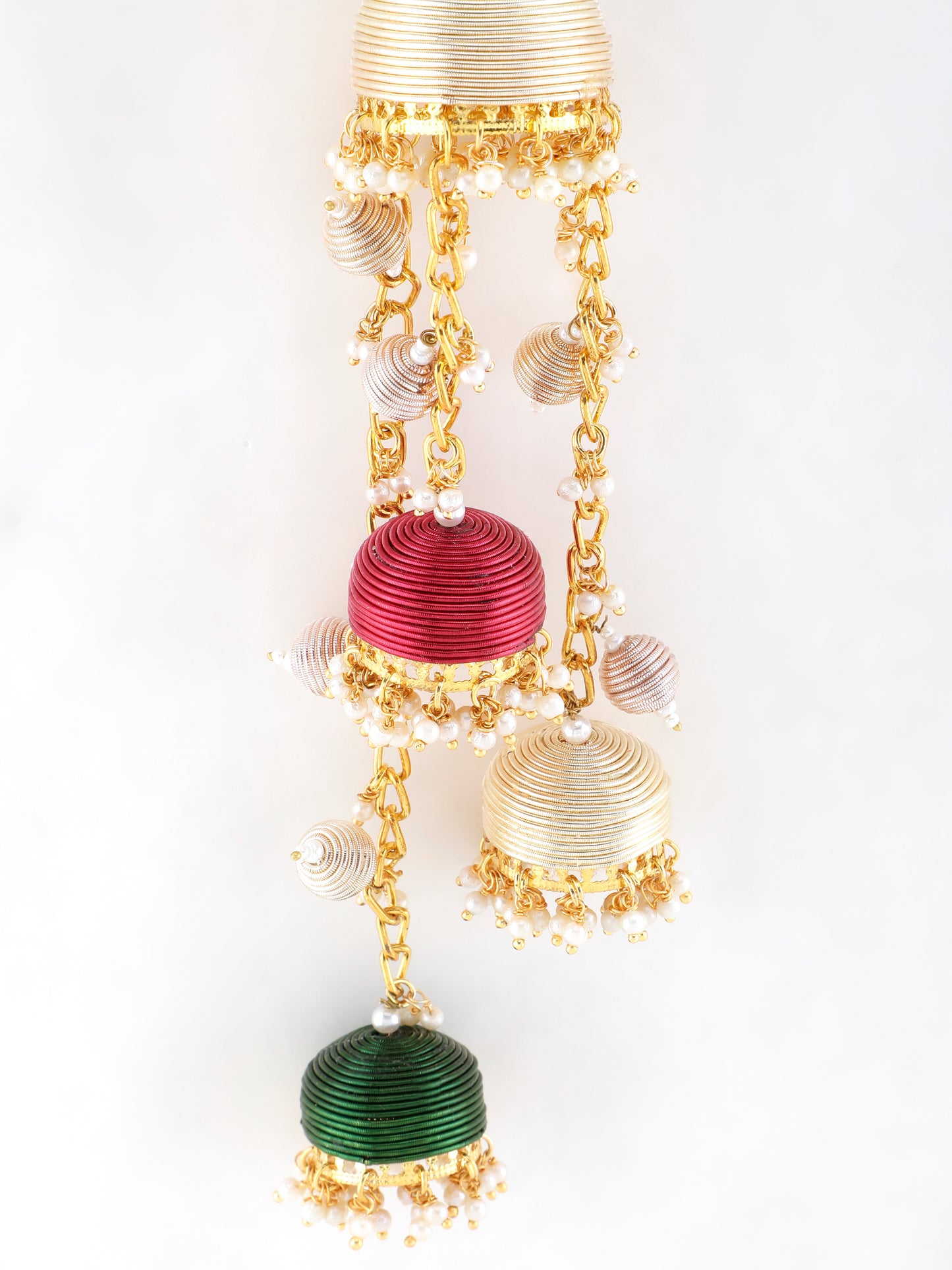 Falguni Green Pair of Metal-Dabka Latkans