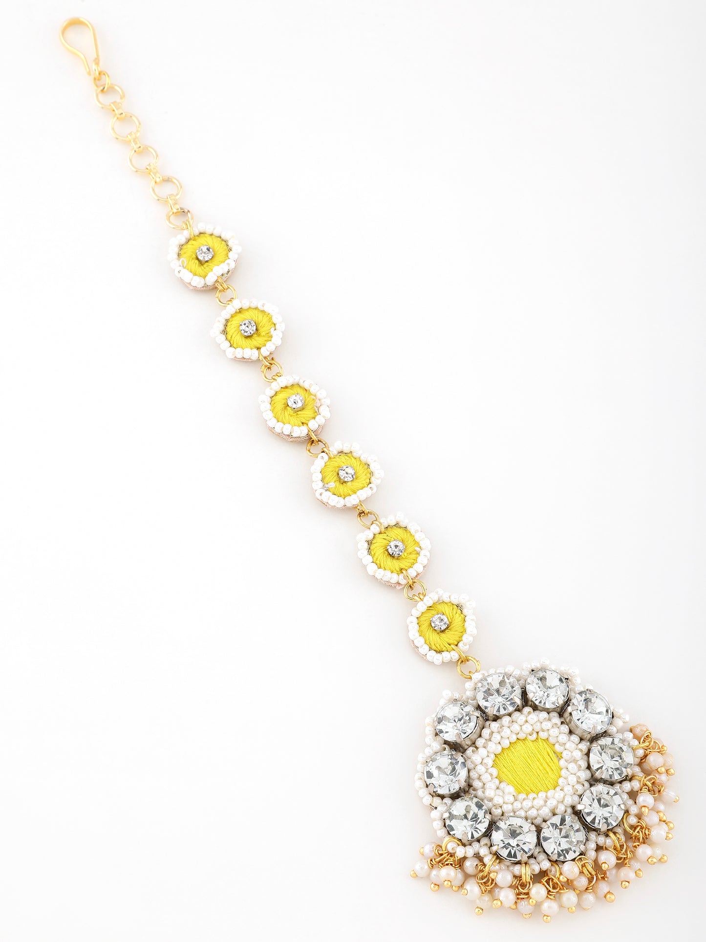 Falguni Yellow (Earrings, Mangtikka & Pair Of Hathphool)