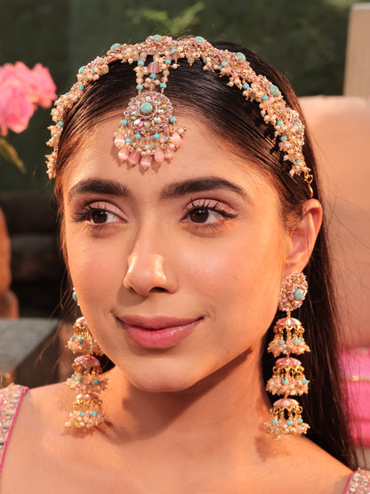 Firoza (Earrings & Mathapatti Set)