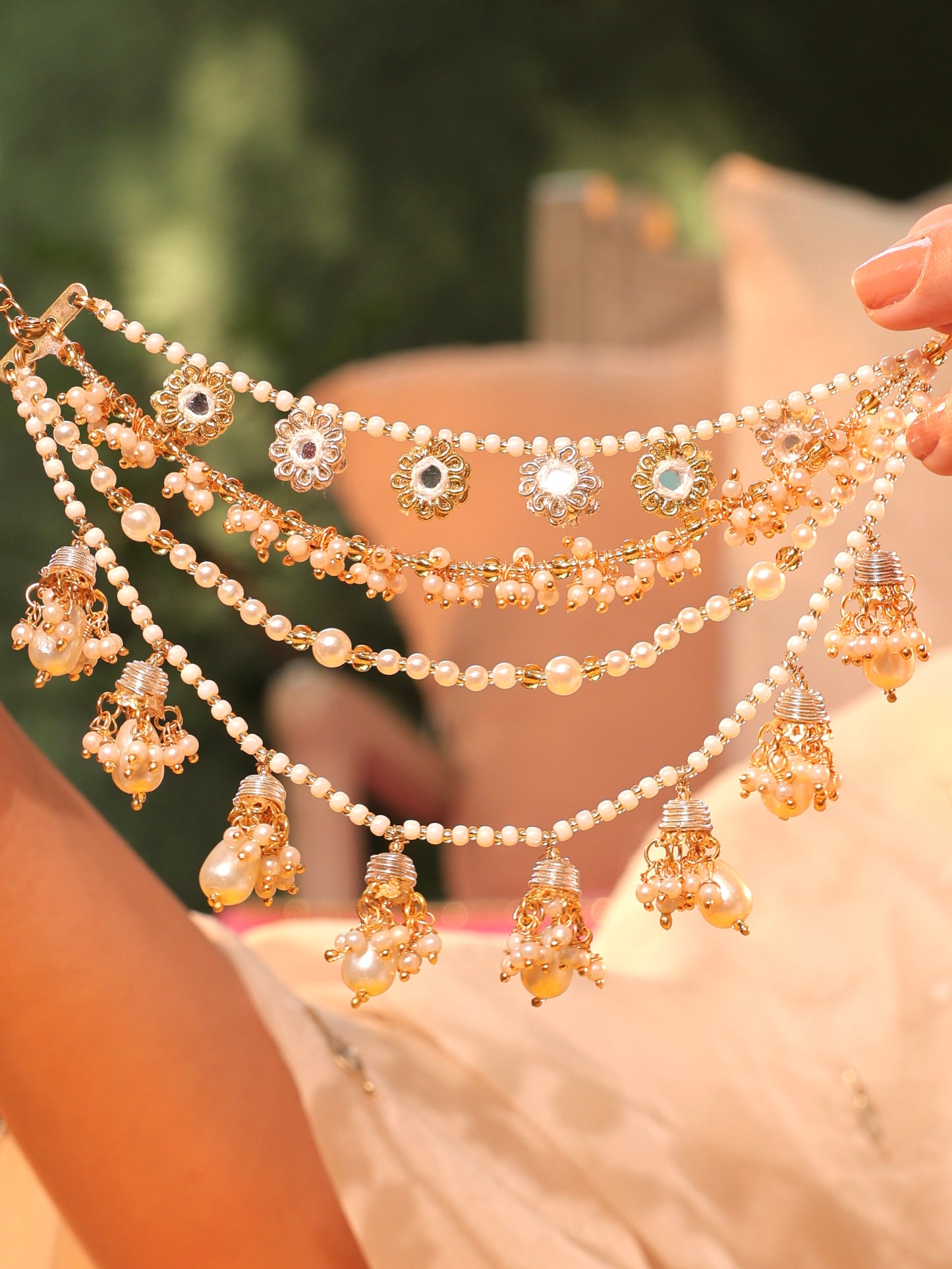 Gul Sitara Gold Earchains