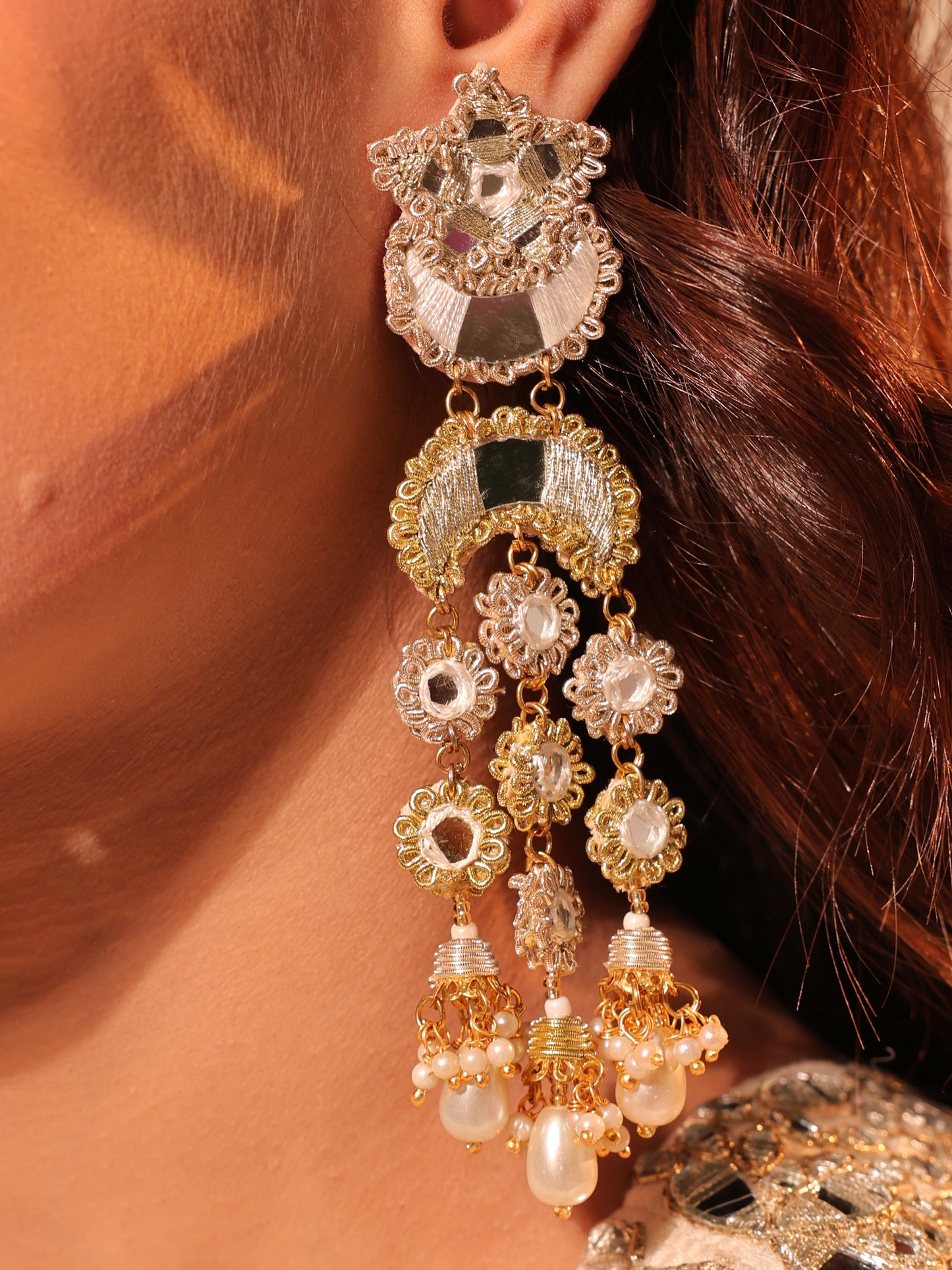 Gul Sitara Gold Earrings